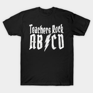 Teachers Rock ABCD distressed look T-Shirt